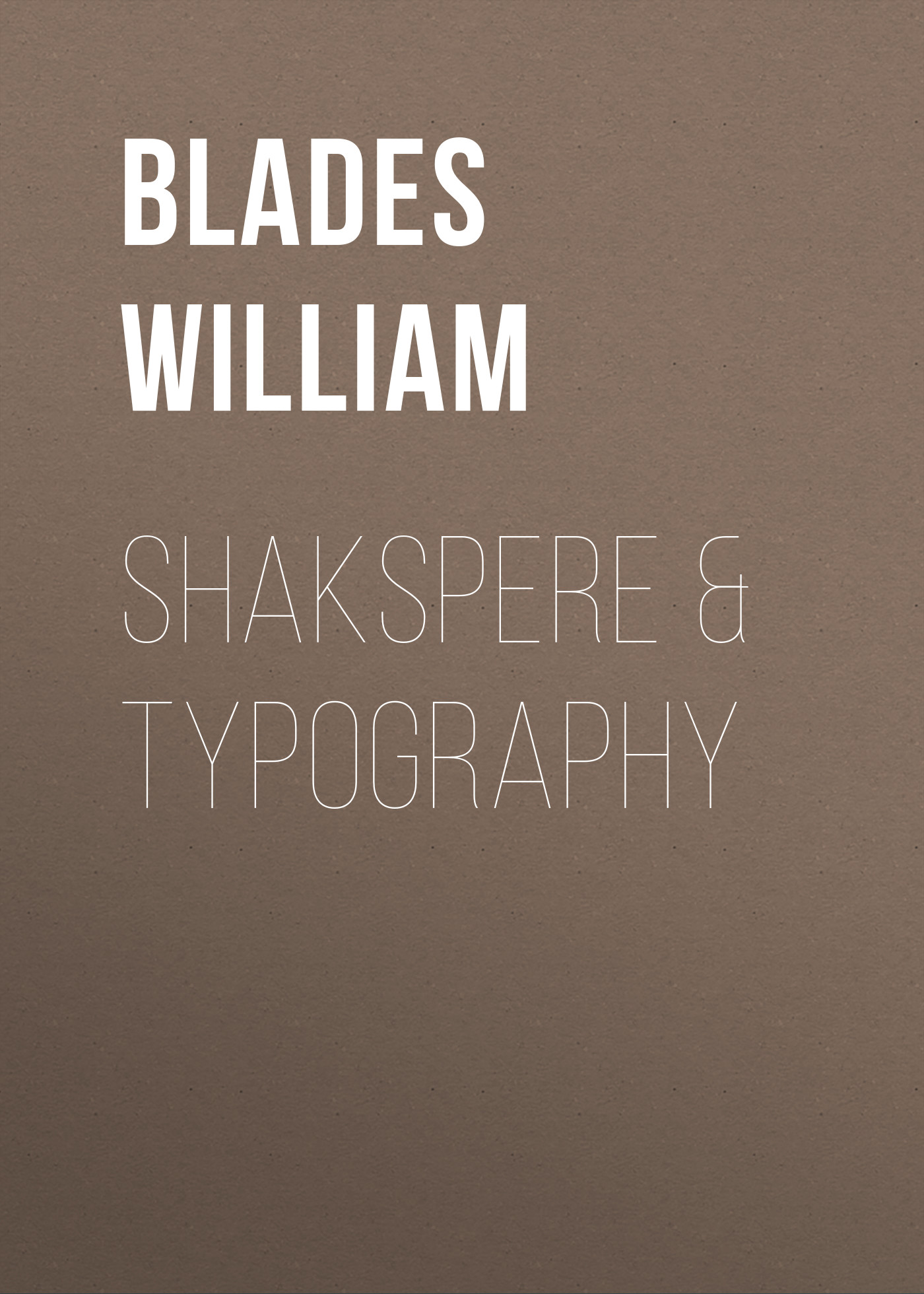 Shakspere&Typography