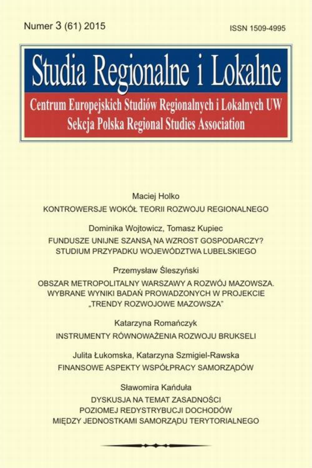 Studia Regionalne i Lokalne nr 3(61)/2015