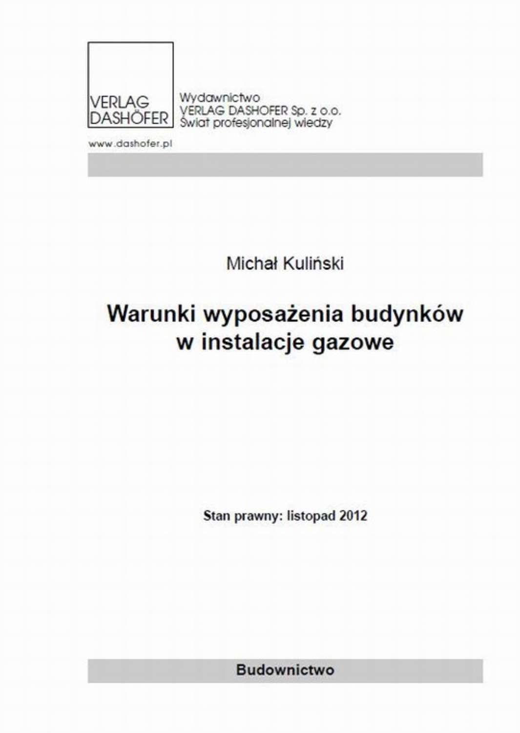 

Warunki wyposażenia budynków w instalacje gazowe
