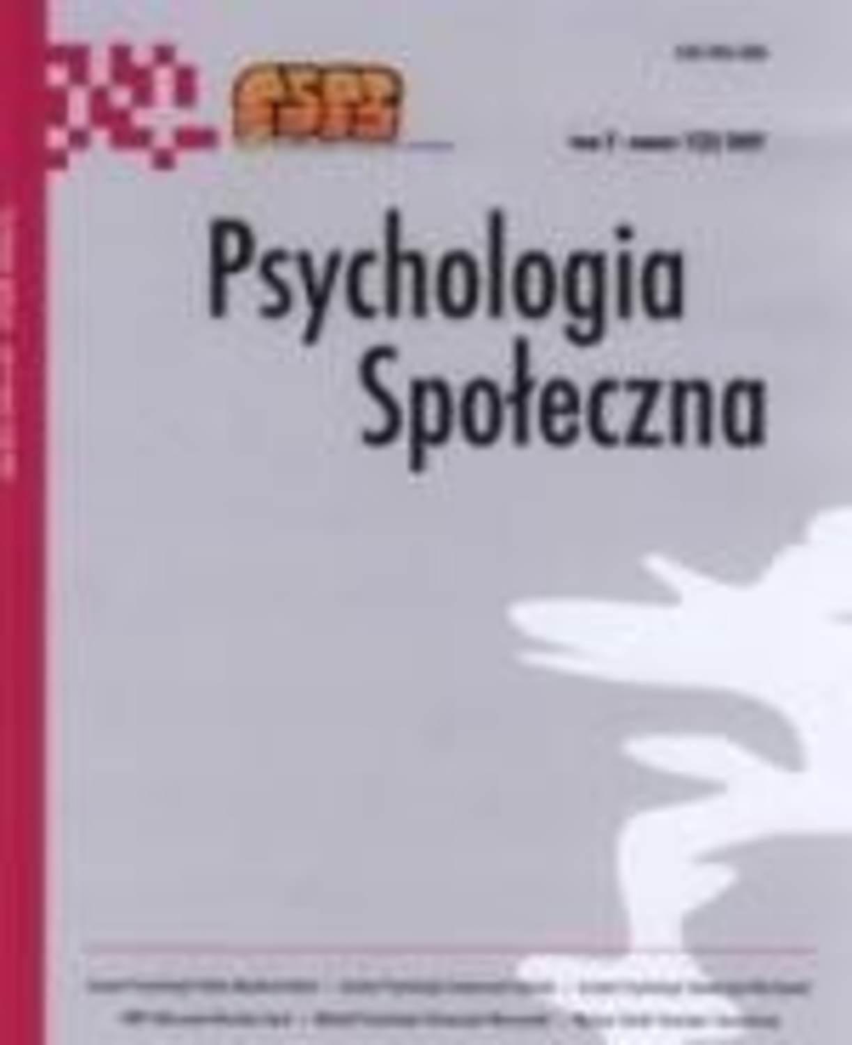 цена Отсутствует Psychologia Społeczna nr 1(1)/2006