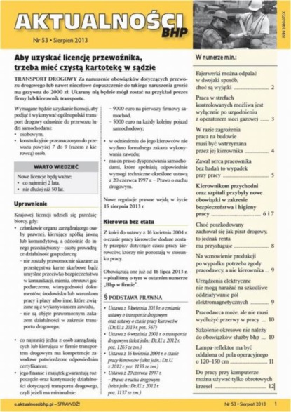 

Aktualności bhp sierpień 2013 nr 53