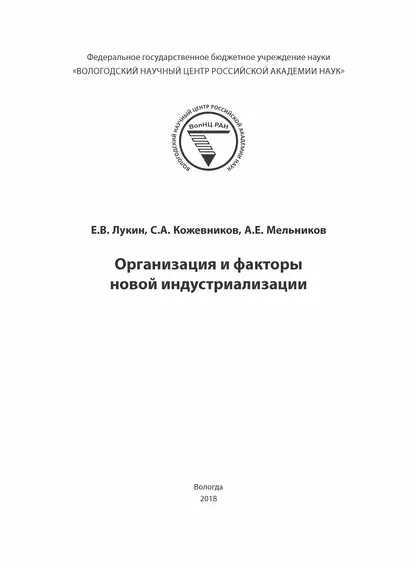 Обложка книги Организация и факторы новой индустриализации, Е. В. Лукин