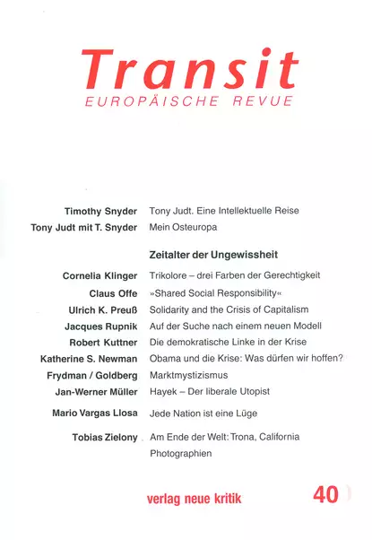 Обложка книги Transit 40. Europäische Revue, Timothy Snyder