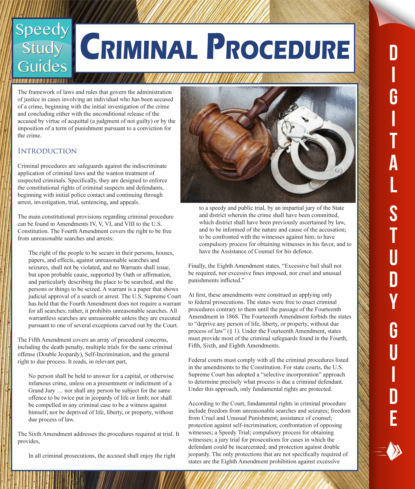 

Criminal Procedure (Speedy Study Guides)