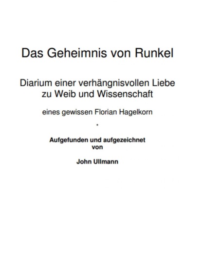 Das Geheimnis von Runkel (John Ullmann). 