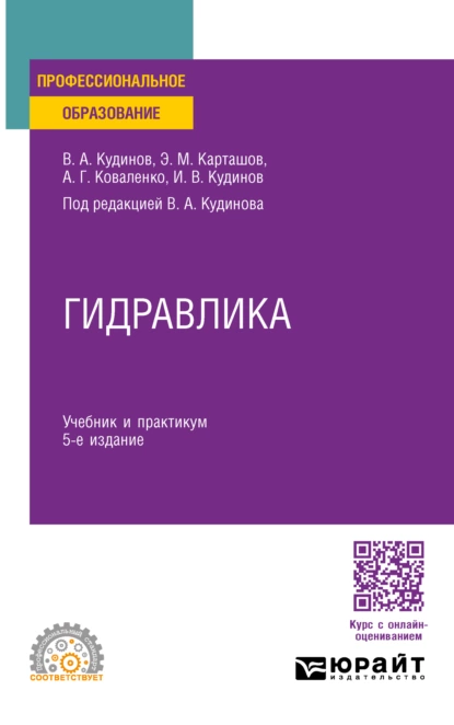 Обложка книги Гидравлика 5-е изд., пер. и доп. Учебник и практикум для СПО, Василий Александрович Кудинов